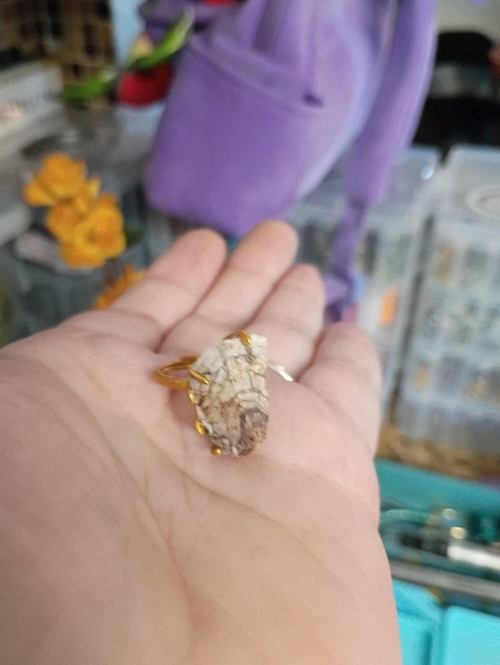 Earthbound Magic: The Brown Zebra Jasper Copper Ring